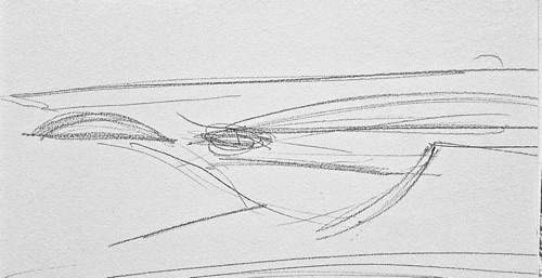 Kilauea Iki Crater Drawing II, 4" x 8 1/8", pencil on paper, 2016. Kilauea Iki Crater Drawing II, 4" x 8 1/8", pencil on paper, 2016.